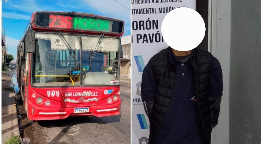 Insólito robo de un colectivo terminó en choque y detención en Morón